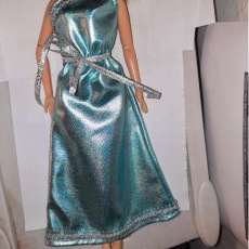 Barbie Doll Grecian Style Satin Dress