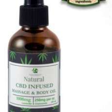Natural CBD Infused Massage & Body Oil 4oz / 1000mg Scented