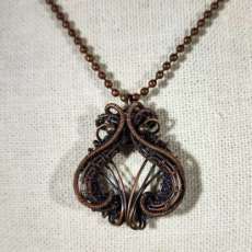 Ace of Spades Copper Wire Weave Pendant Necklace