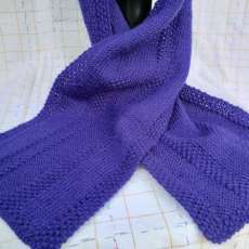 Hand knit scarf - Blue Iris