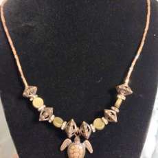 Bronze turtle necklace