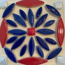 Mosaic Tile Coaster Kit - Red and Blue