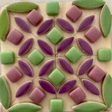 Mosaic Tile Coaster Kit - Violet and Green