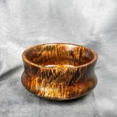Unique Wood Turned and colored live quilted maple bowl 2128