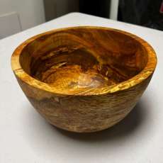Unique Turned Wooden Bowl  Spalted beautiful grain Maple 2147