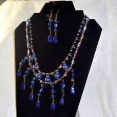Cleopatra Mystic Night Swarovski Crystal Necklace Earring Set