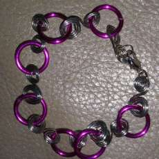 wire wrapped pink bracelet
