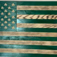 Wooden Shamrock Flag