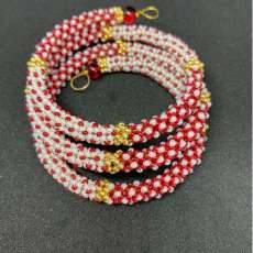 Wrap Around in Red, White and Gold Bracelet