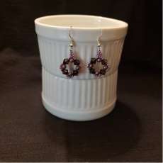 Burgundy Crystal Earrings