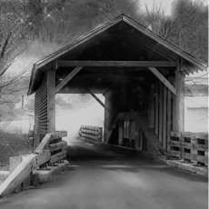 B&W Old Covered Bridge in Smoky Mountains