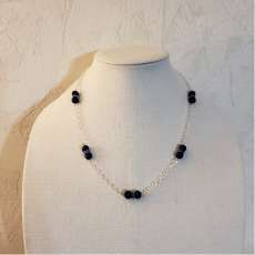 Dark Blue Druzy Agate Chain Necklace