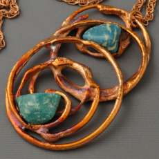 HAND CRAFTEDNATIVE COPPER AND GEMSTONE NECKLACE