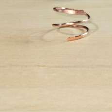 Handmade hammered spiral copper ring