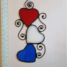 American Flag Colored Heart Cluster
