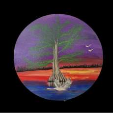 Acrylic Painting - Cypress and Crane