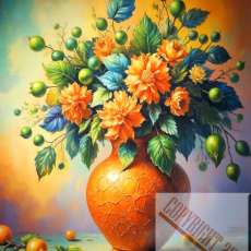 New Glossy Floral Art Print "Awash in Color", 8x10, Free US Shipping