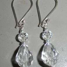 Elegant Sterling Silver and Swarovski Crystal Wire Hook Earrings