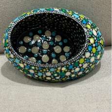 Oval candle holder or trinket pot