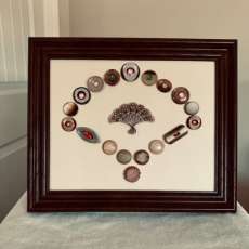 Fan Button with Fan Brooch