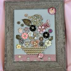 Floral bouquet silver/gray