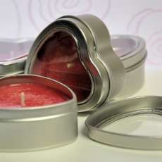 Tiny Heart Candle in Tin Container