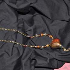 Puffed Batik Style Heart Necklace