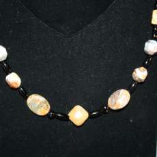 Bamboo Agate, Onyx, and Ocean Jasper Necklace