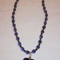20" Purple Heart Crystal Pendant Necklace