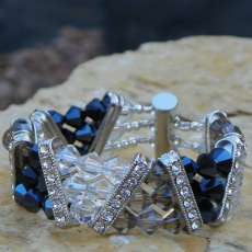 Crystal spacer bar bracelet