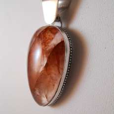 STRAWBERRY AGATE STERLING SILVER PENDANT