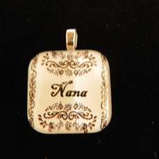 "Nana" 1" X 1" glass tile pendant