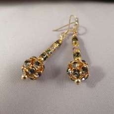 Gold Cloisonne Earring