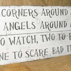 Pallet Sign, "Four corners around my bed..."