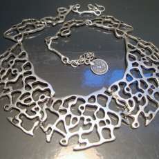 Large ornamental Silver Necklace - Metalwork