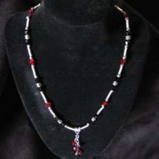 Feeling Lucky - Siam (red) & Jet Black Swarovski Crystal Necklace