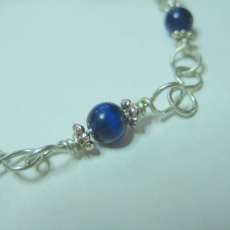 Cats Eye Wire Wrapped Bracelet - Farfalle - Butterfly- Midnight Blue