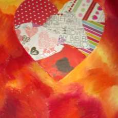 collage heart artwork