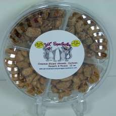 4 compartment cinnamon glazed Almonds, Cashews, Pecans & French Burnt Nuts