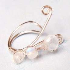 BRIDAL EAR CUFF - Sterling Silver and Moonstones