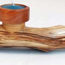 Purpleheart inlay candle holder