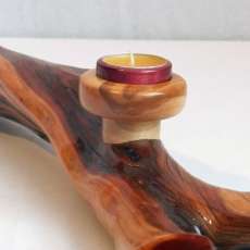 Purpleheart and Birch candle holder