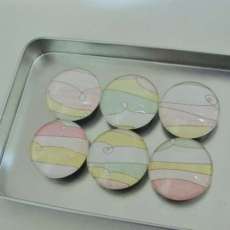Scrolling Hills Handmade Decorative Glass Refrigerator Magnets or Push Pins Set of 6