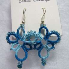 Two toned Blue Tatted Earrings