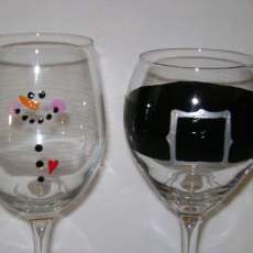 Hand painted wine glasses.