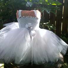 Little Angel White and Silver Tutu Dress