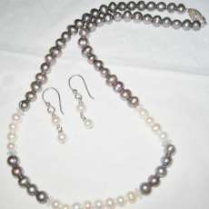 Freshwater Pearl Necklace and Earrings