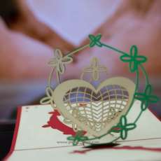 Handmade 3D pop up Love Card Heart