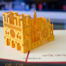 Handmade 3D pop up building Card Notre Dame de Paris