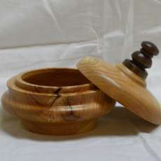 Black Locust lidded bowl with Walnut handle